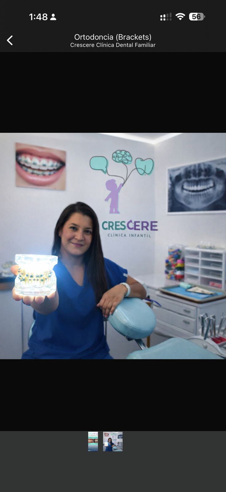 Dra. María Teresa en el consultorio Crescere